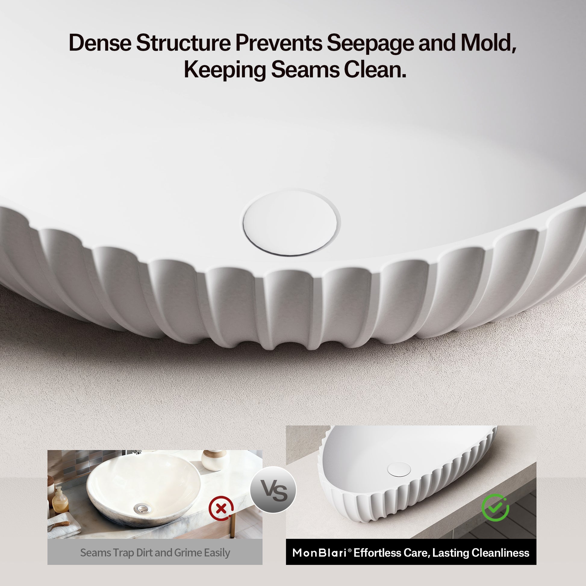 MonBlari Solid Surface Vessel Bowl Sink Bathroom Sink MR-A8878-7