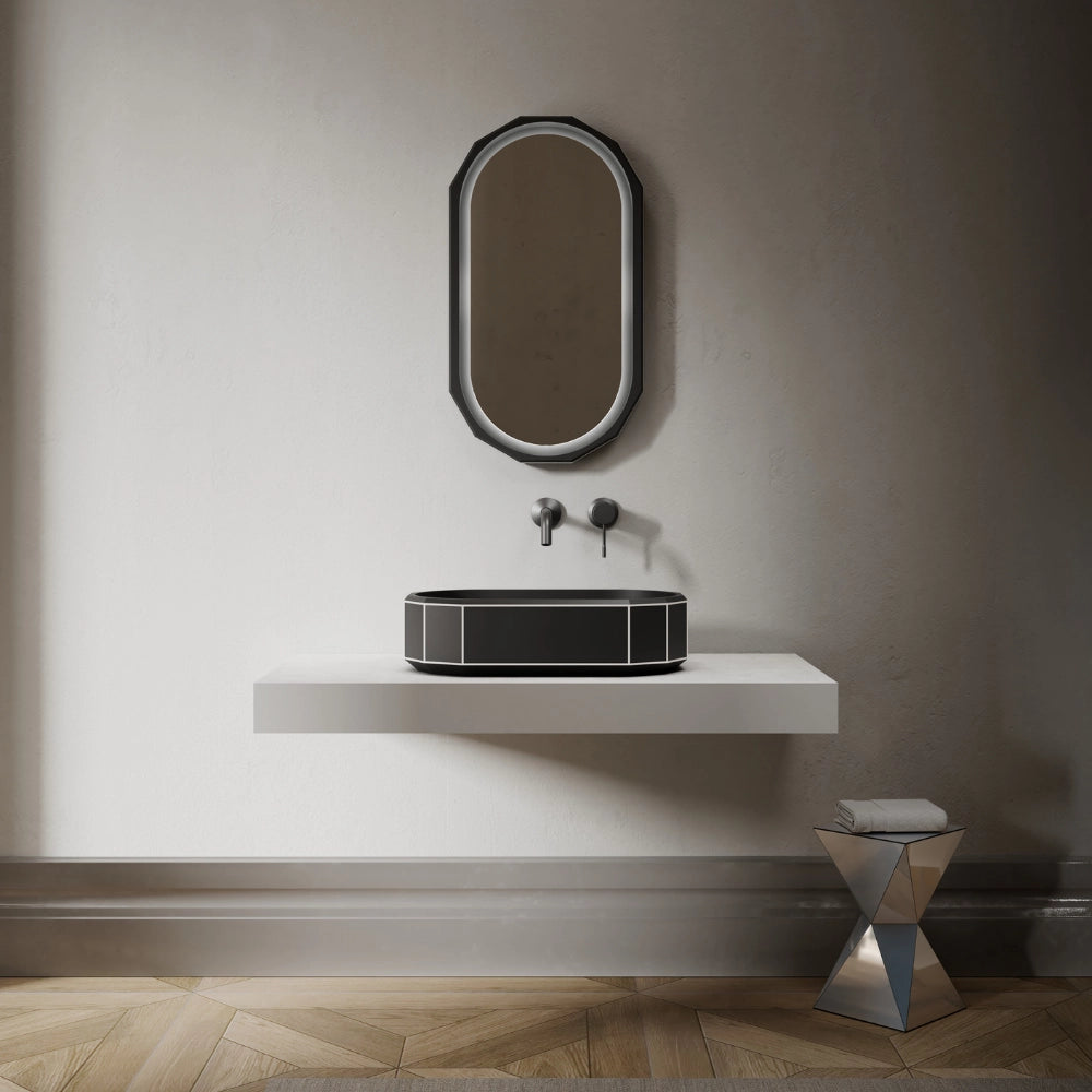 24 Inch MonBlari BERYL Series Structured Countertop Vessel Sink