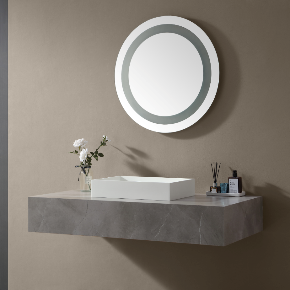 MonBlari Solid Surface Vessel Bowl Sink Bathroom Sink TW-A112-MW-SideView