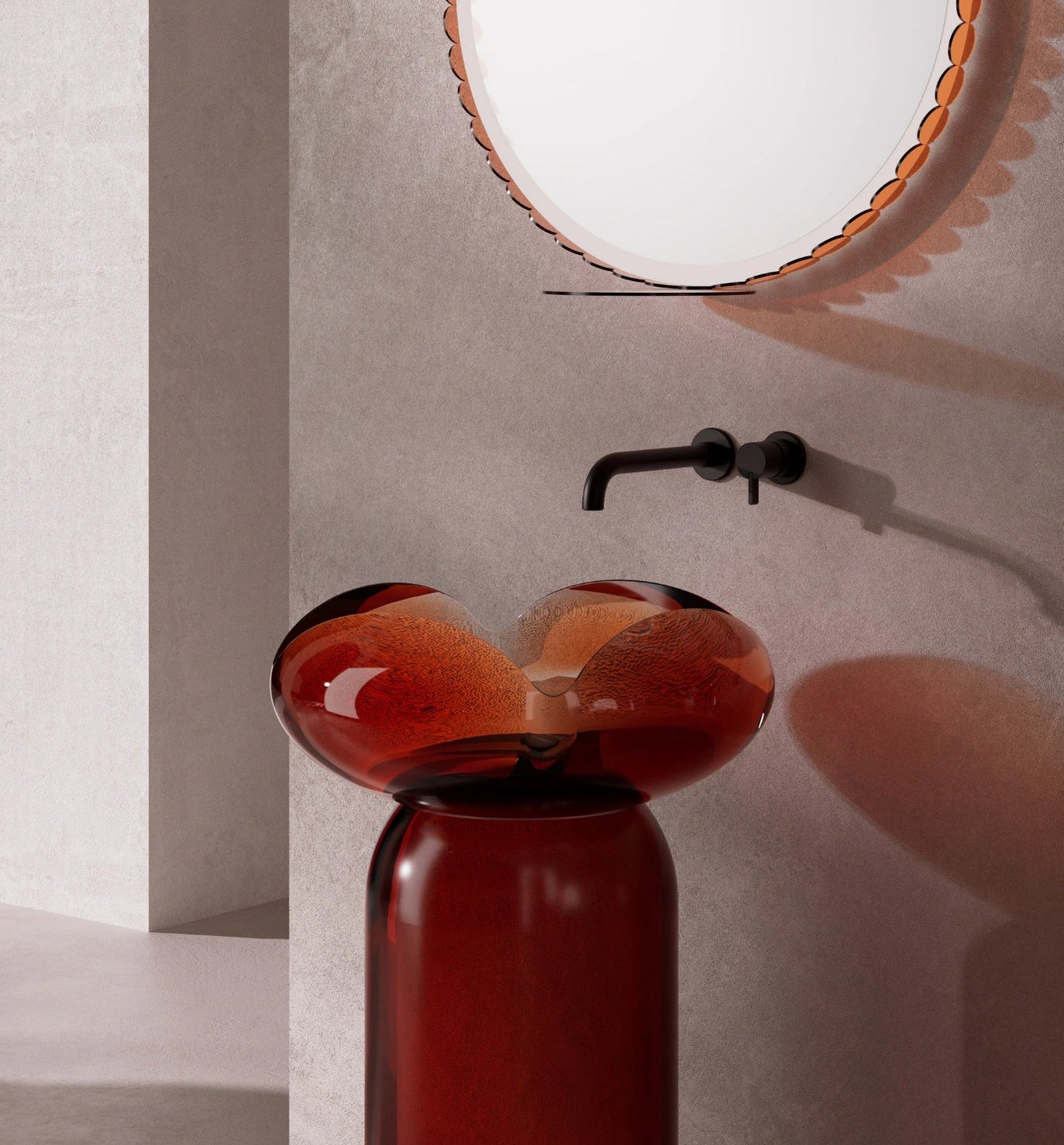 MonBlari FLOWER Series Petal Bathroom Pedestal Sink
