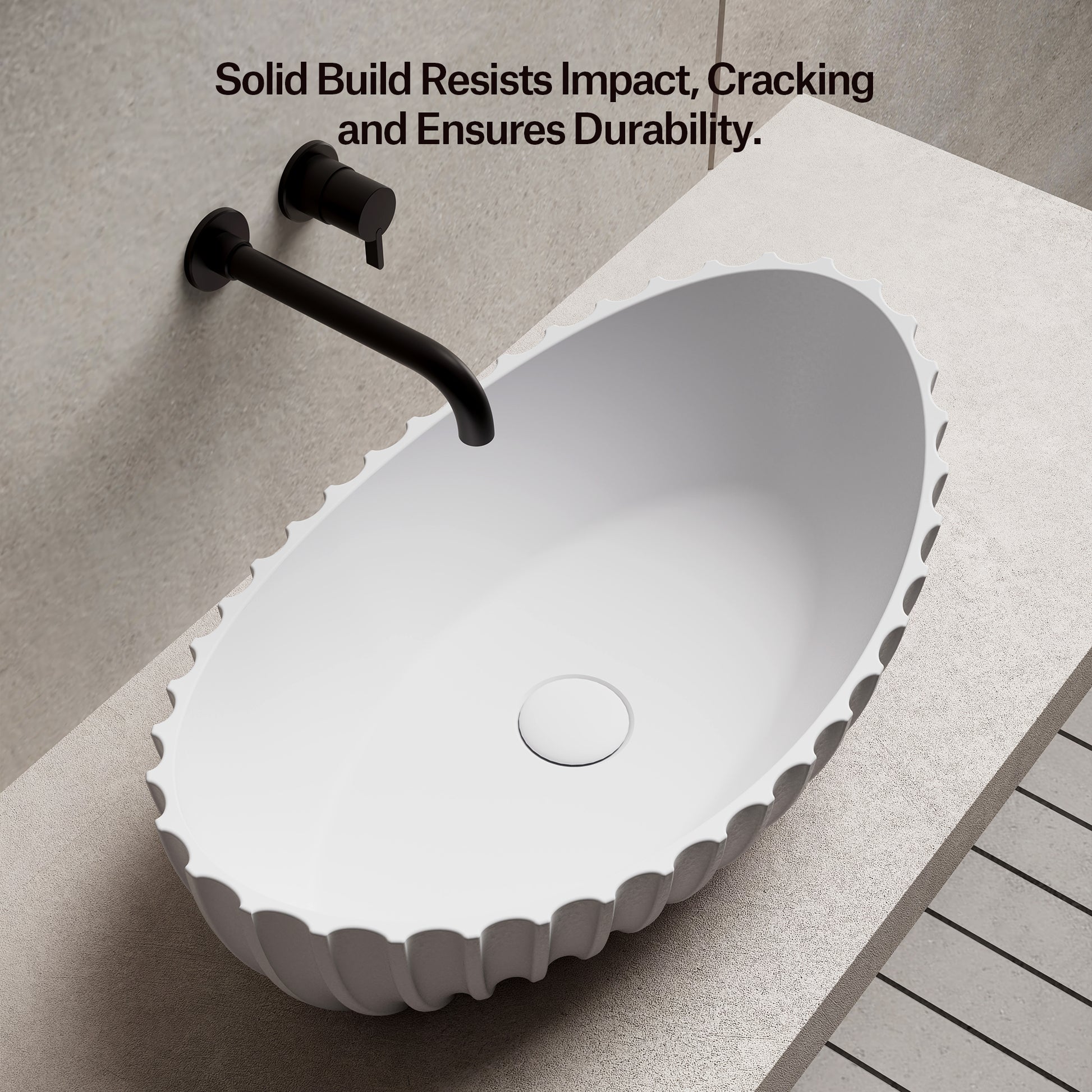 MonBlari Solid Surface Vessel Bowl Sink Bathroom Sink MR-A8878-5