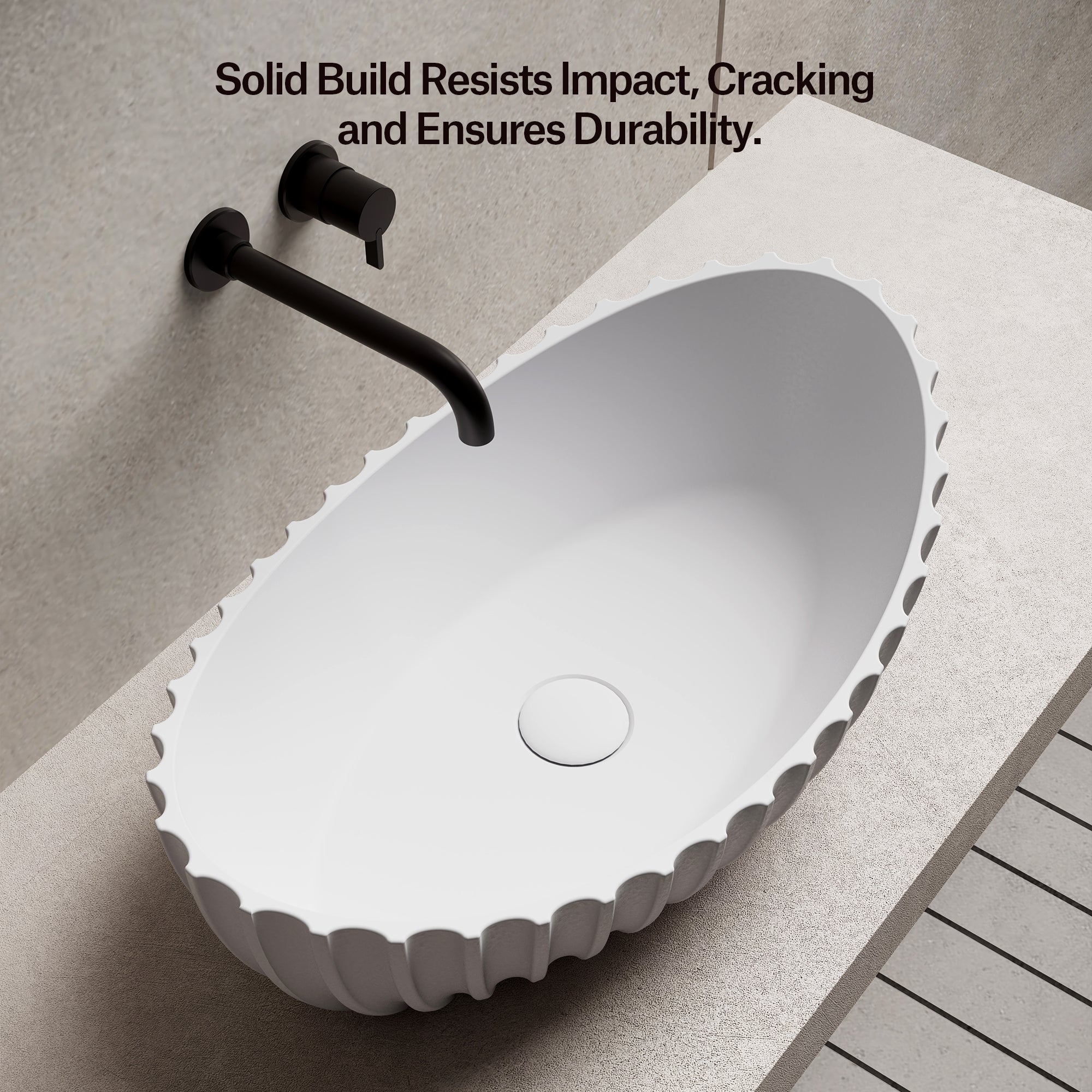 MonBlari Solid Surface Vessel Bowl Sink Bathroom Sink MR-A8878-5