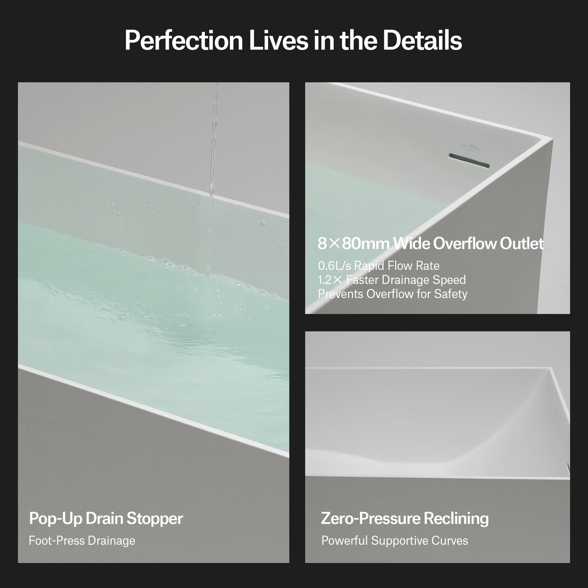 MonBlari Solid Surface Freestanding Bathtub TW-8572-6