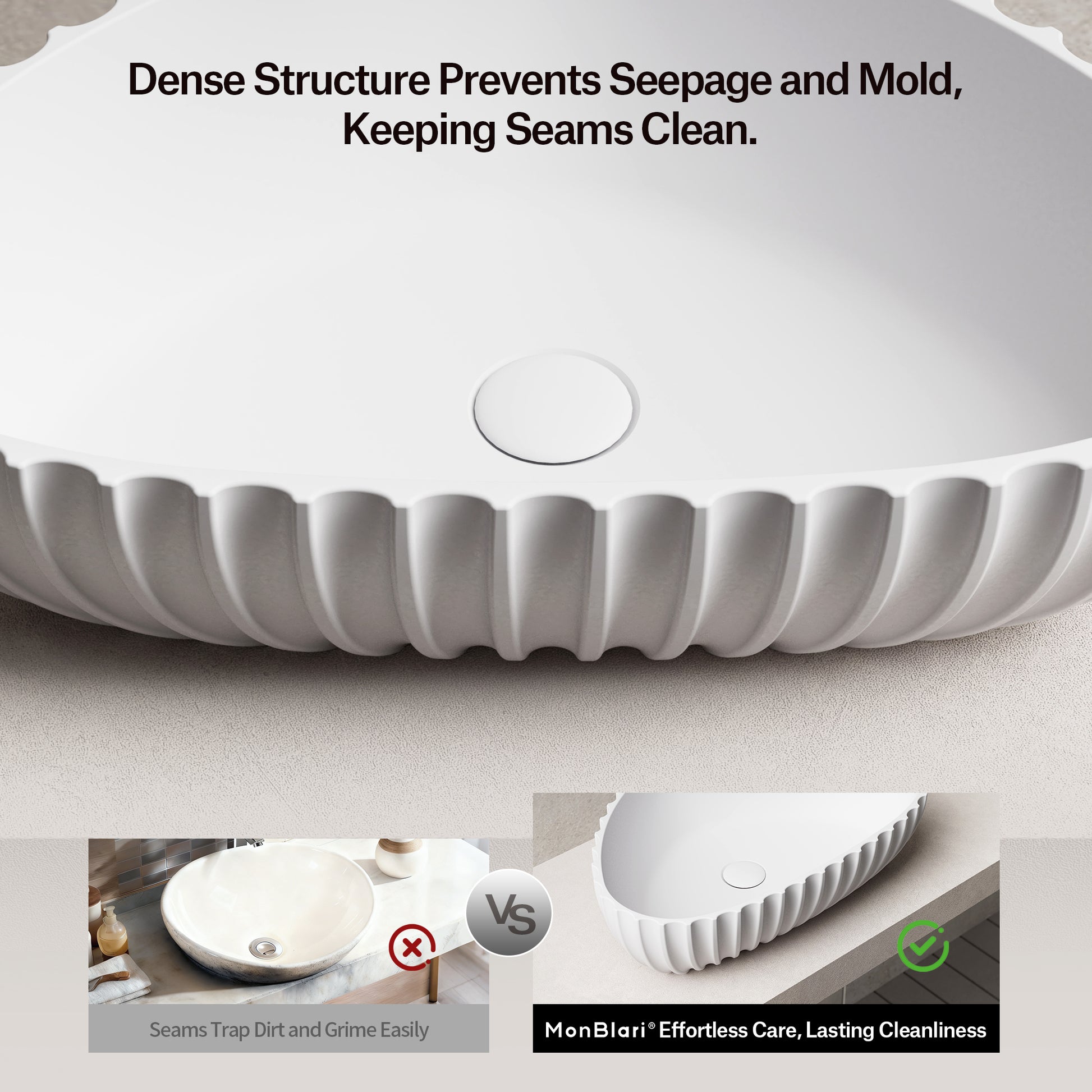 MonBlari Solid Surface Vessel Bowl Sink Bathroom Sink MR-A8870-4