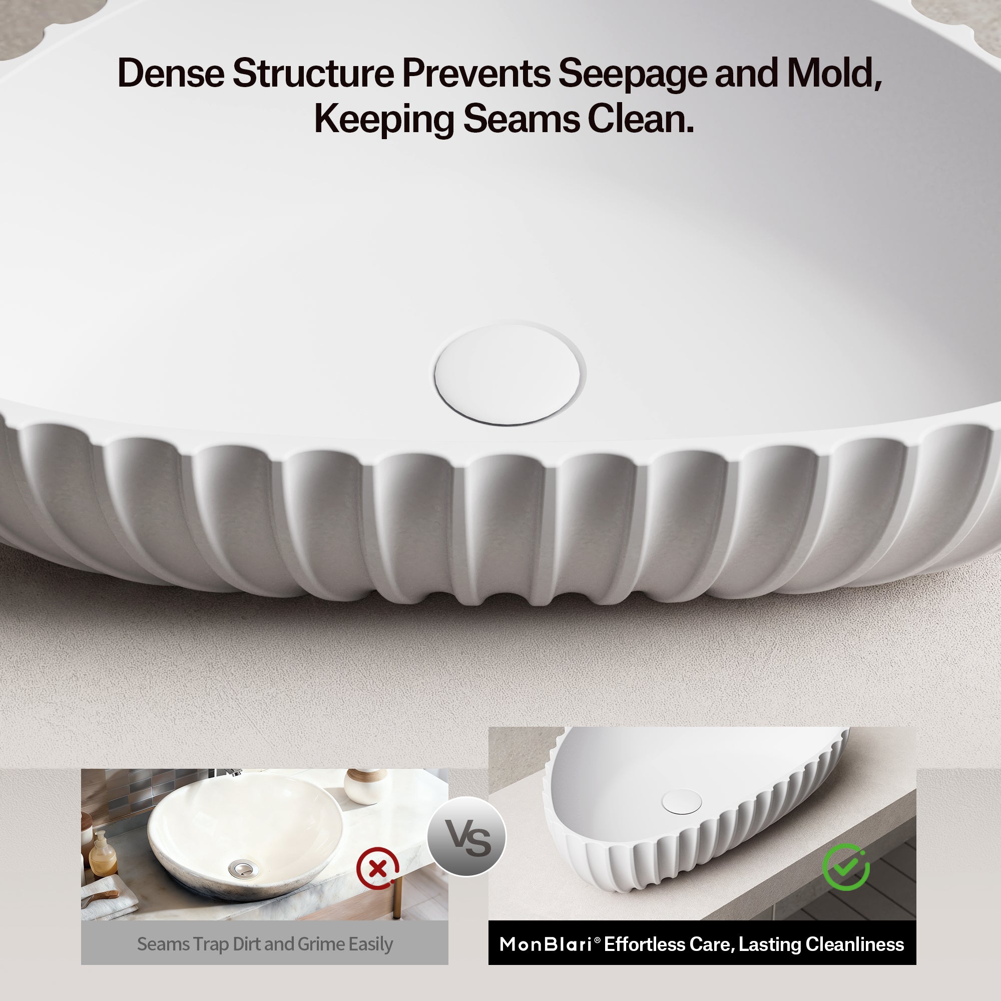 MonBlari Solid Surface Vessel Bowl Sink Bathroom Sink MR-A8870-4