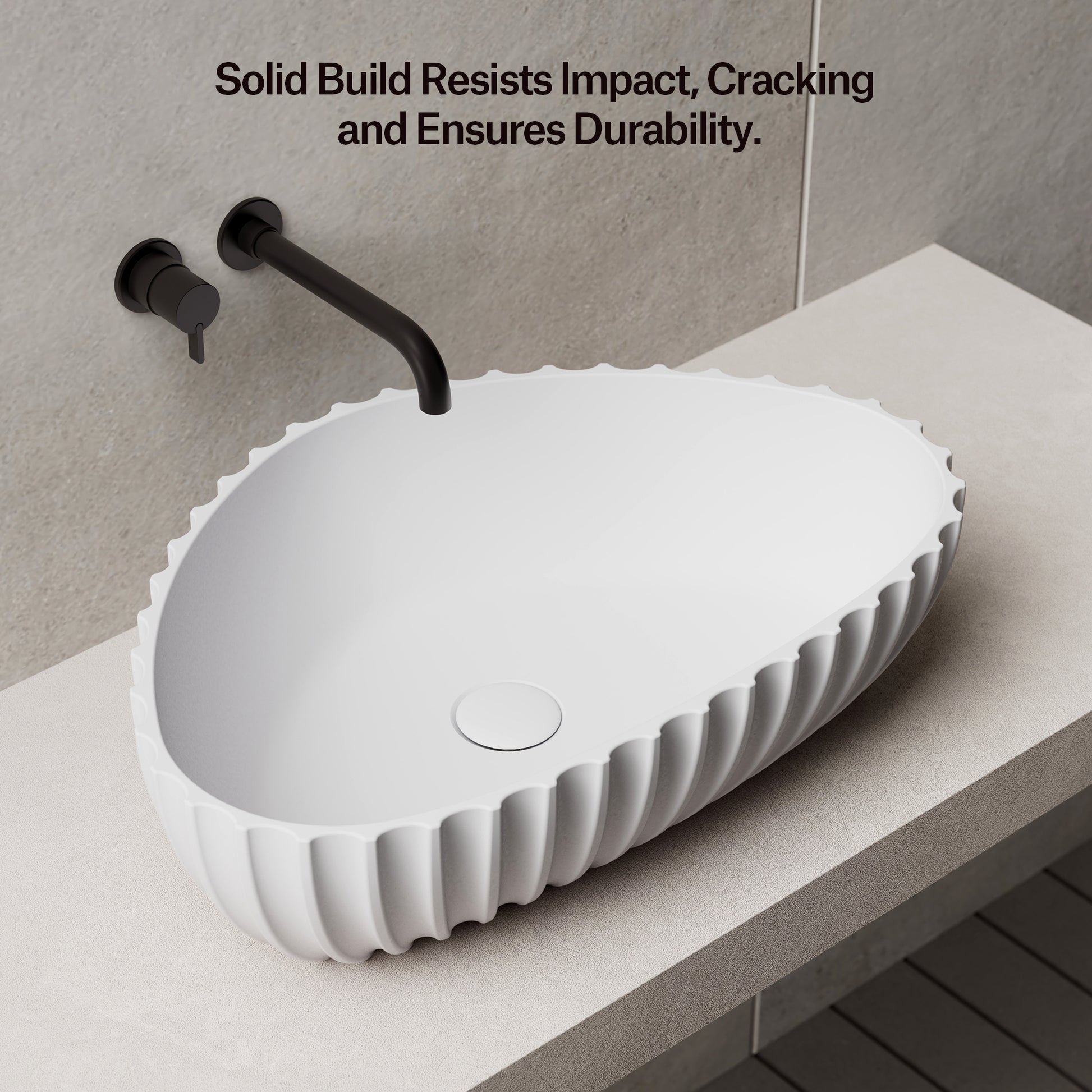 MonBlari Solid Surface Vessel Bowl Sink Bathroom Sink MR-A8870-2