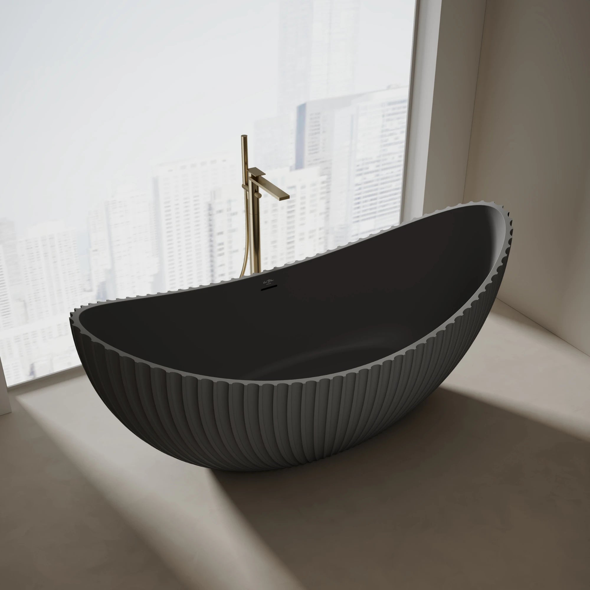 71 Inch MonBlari VENUS Series Crescent Bathtub