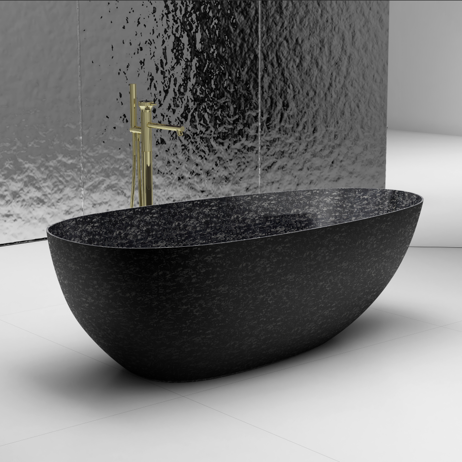 67 Inch MonBlari Carbon Fiber Freestanding Bathtub MC99966GB-SideView
