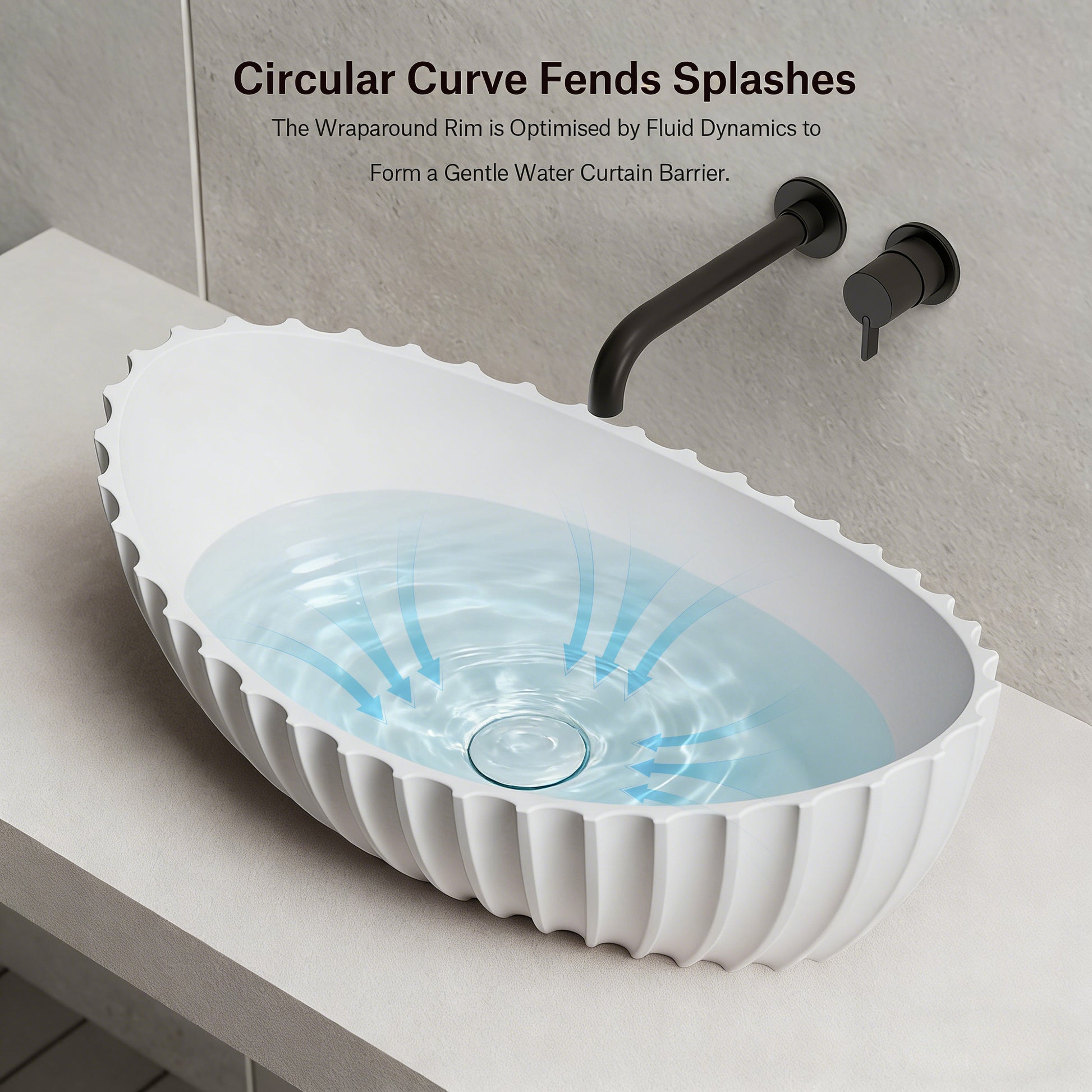 MonBlari Solid Surface Vessel Bowl Sink Bathroom Sink MR-A8878-3