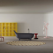 71 Inch MonBlari Armchair Series Grey Single Slipper Bathtub Soaking Tub