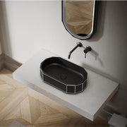 24 Inch MonBlari BERYL Series Structured Countertop Vessel Sink