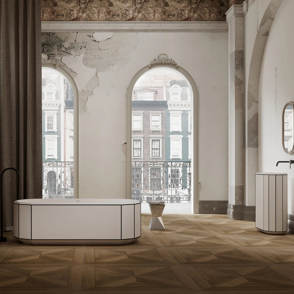 67 inch MonBlari Beryl Freestanding Tub Bathroom Soaking Bathtub