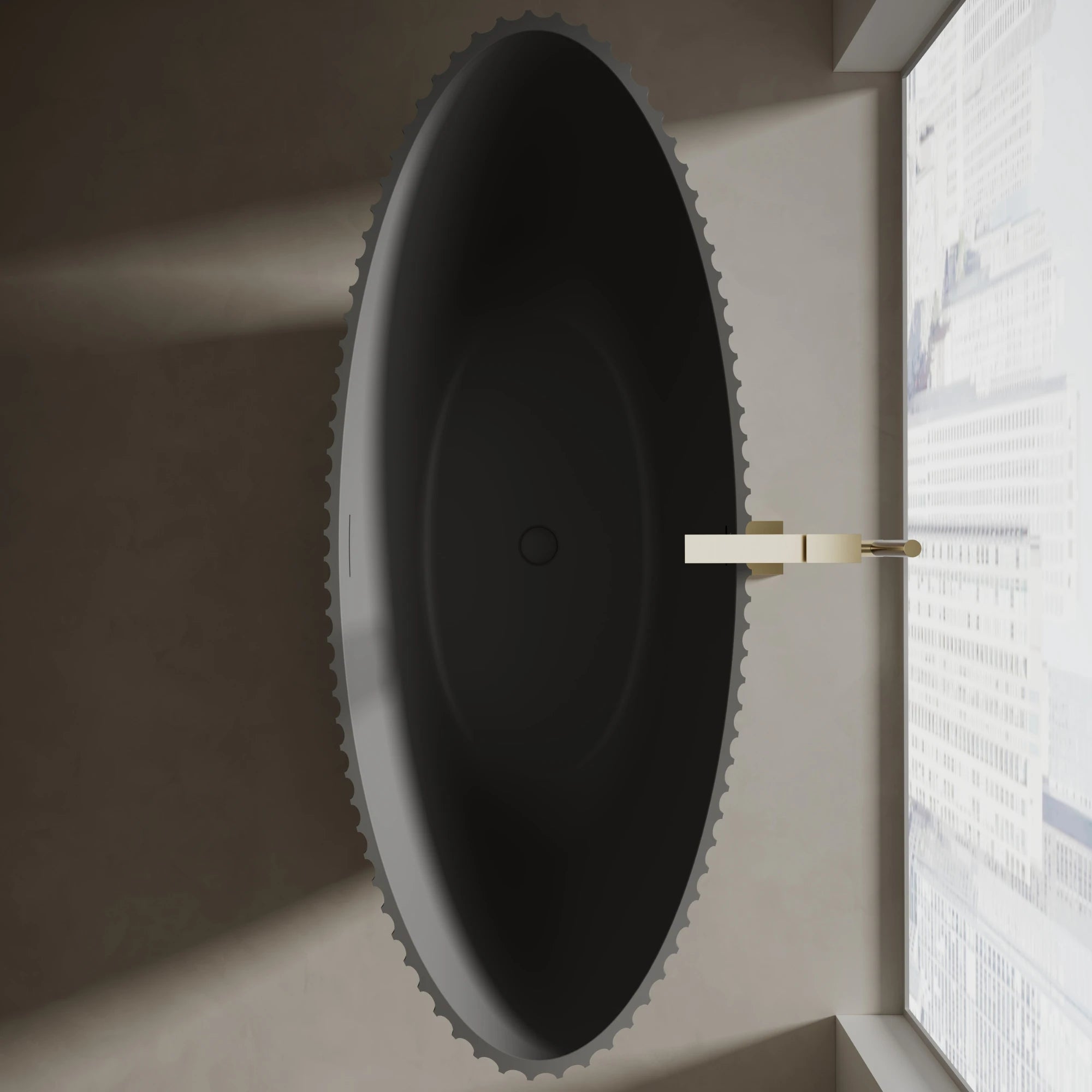 71 Inch MonBlari VENUS Series Crescent Bathtub
