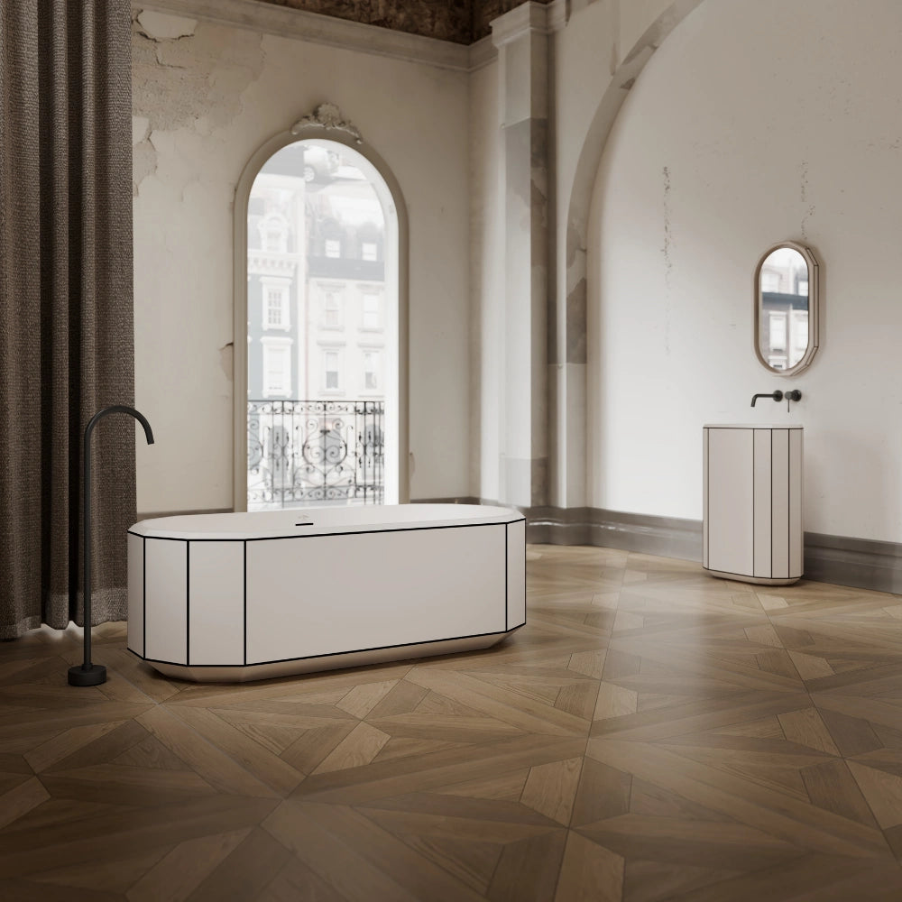 67 inch MonBlari Beryl Freestanding Tub Bathroom Soaking Bathtub