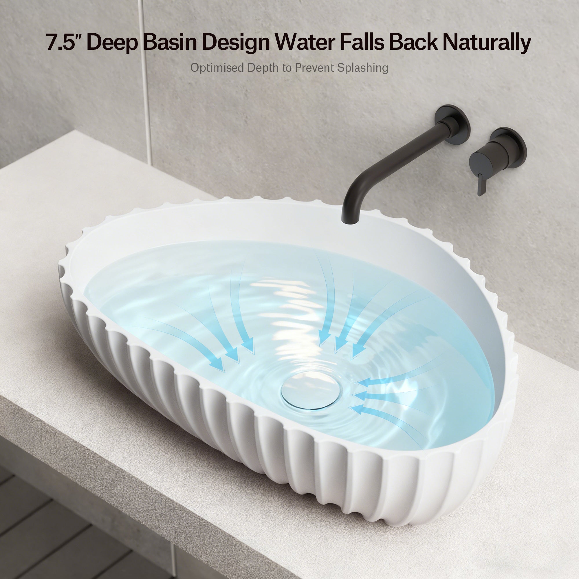 MonBlari Solid Surface Vessel Bowl Sink Bathroom Sink MR-A8870-5