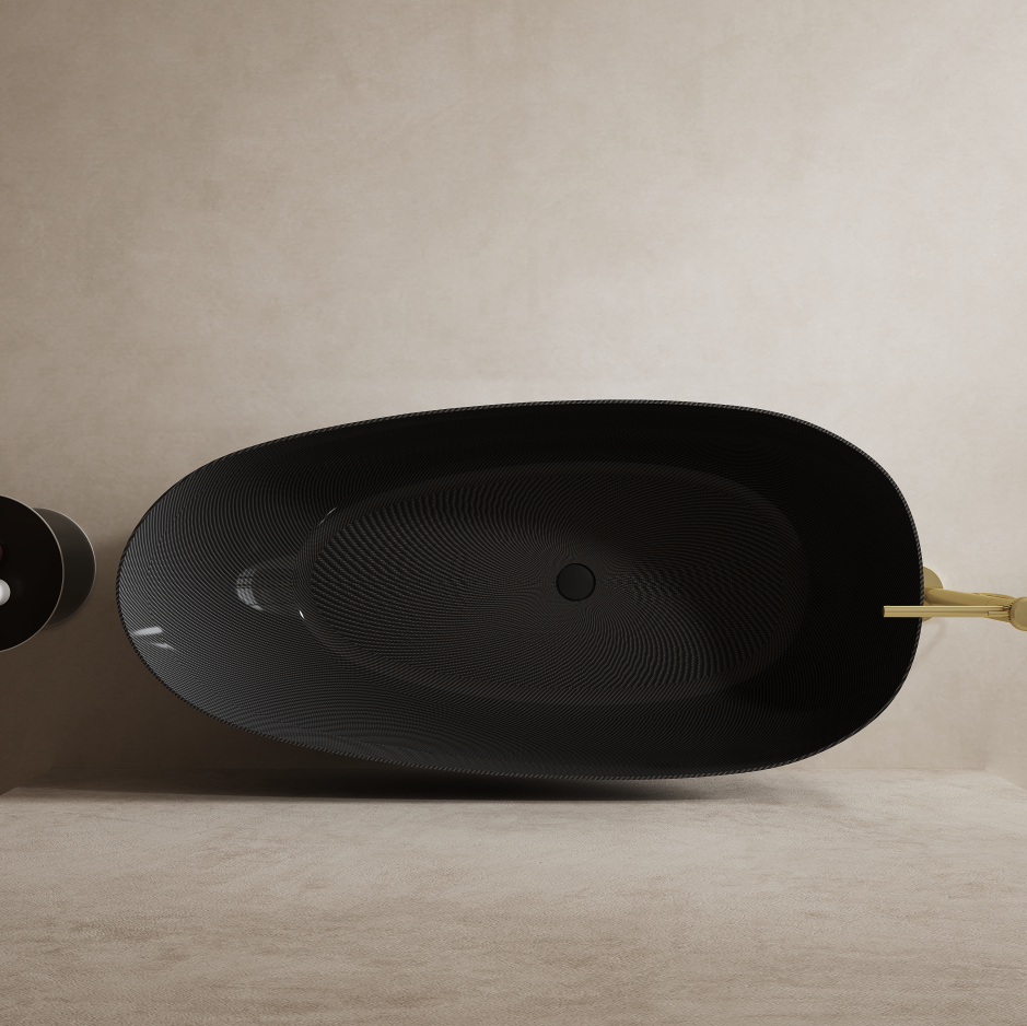 67 Inch MonBlari Carbon Fiber Freestanding Bathtub MC99966GB-TopView