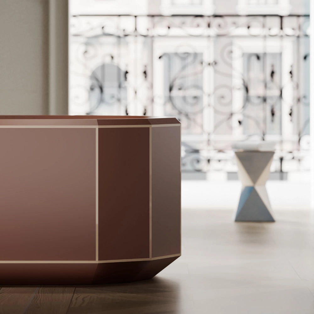 67 Inch MonBlari BERYL Series Faceted Freestanding Soaking Bathtub