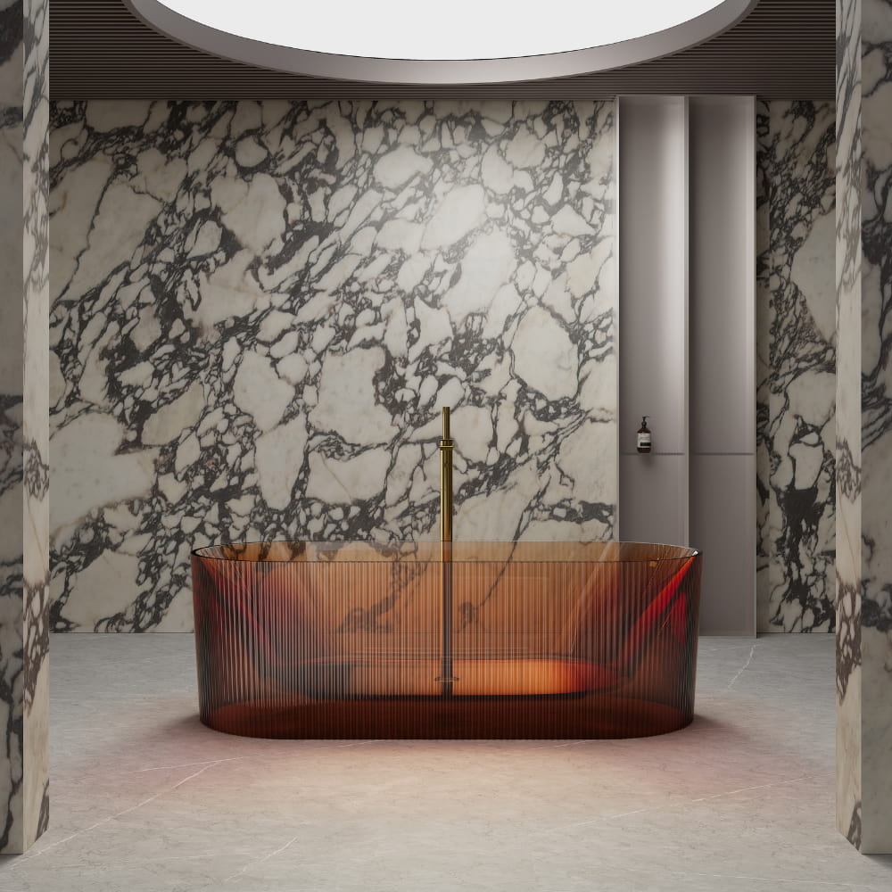 66.9 Inch MonBlari MIRAGE Resin Freestanding Bathtub