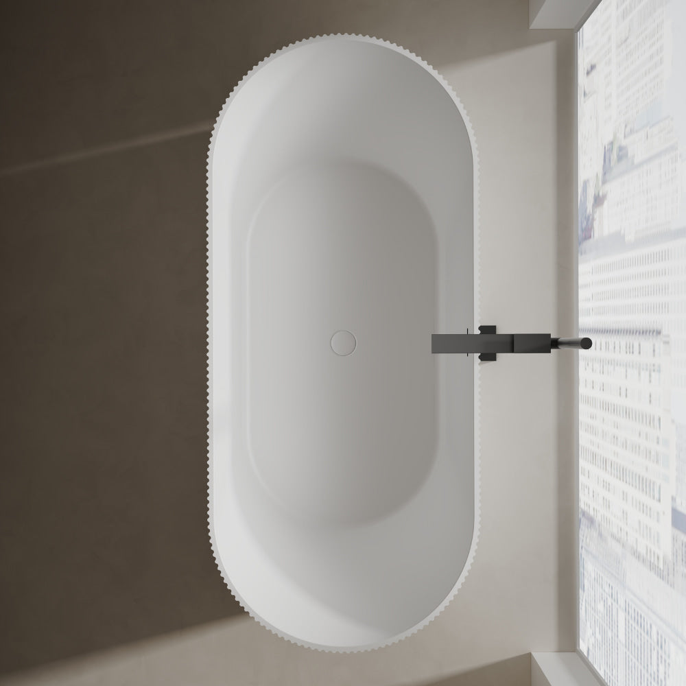 66.9 Inch MonBlari NOVA Solid Surface Freestanding Bathtub