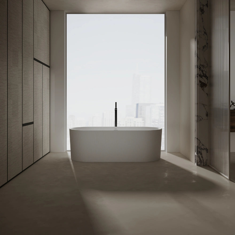 66.9 Inch MonBlari NOVA Solid Surface Freestanding Bathtub