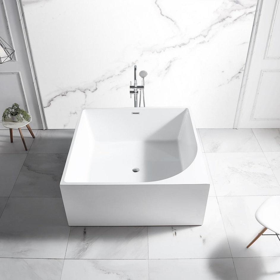 55 Inch MonBlari Acrylic Freestanding BathtubTW6693GW-FrontTopView