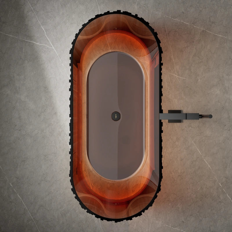 MonBlari textured resin freestanding soaking bathtub
