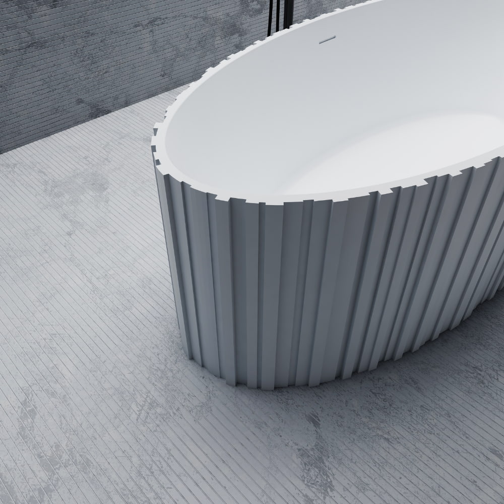 67 Inch MonBlari Solid Surface Freestanding Bathtub
