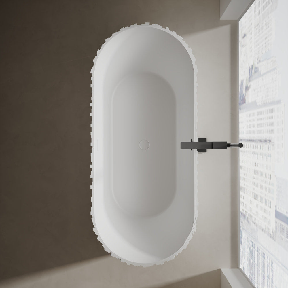67 Inch MonBlari Solid Surface Freestanding Buthtub