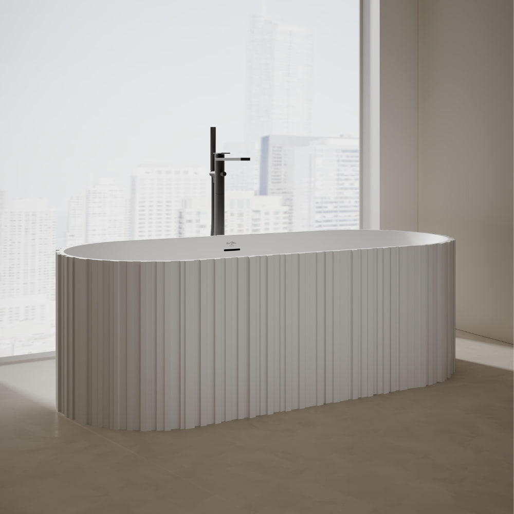 67 Inch MonBlari Solid Surface Freestanding Buthtub