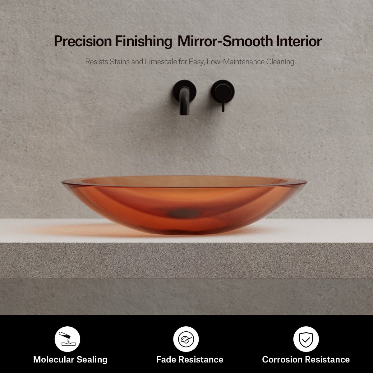 23.6 Inch MonBlari MELLOW SERIES Resin Vessel Bowl Sink Bathroom Sink
