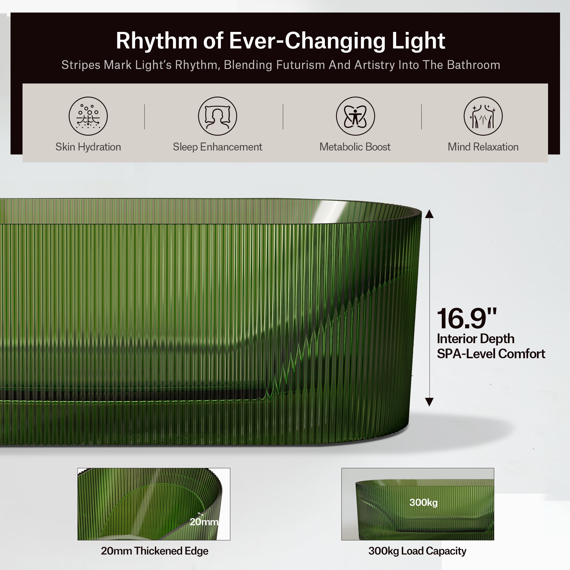 66.9 Inch MonBlari MIRAGE Resin Freestanding Bathtub