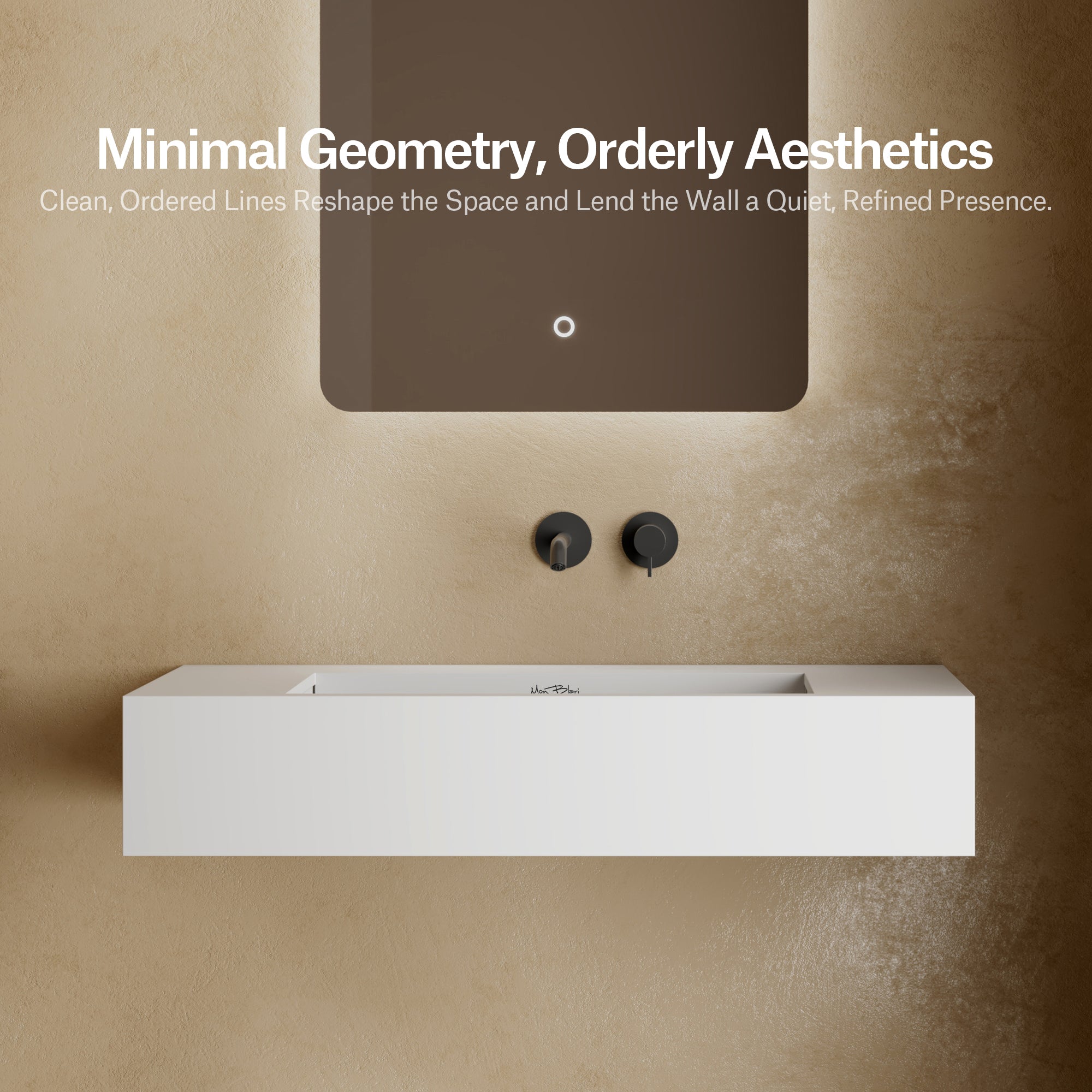 31.5 Inch MonBlari Solid Surface Wall Mount Sink Bathroom Sink TW-G273-6