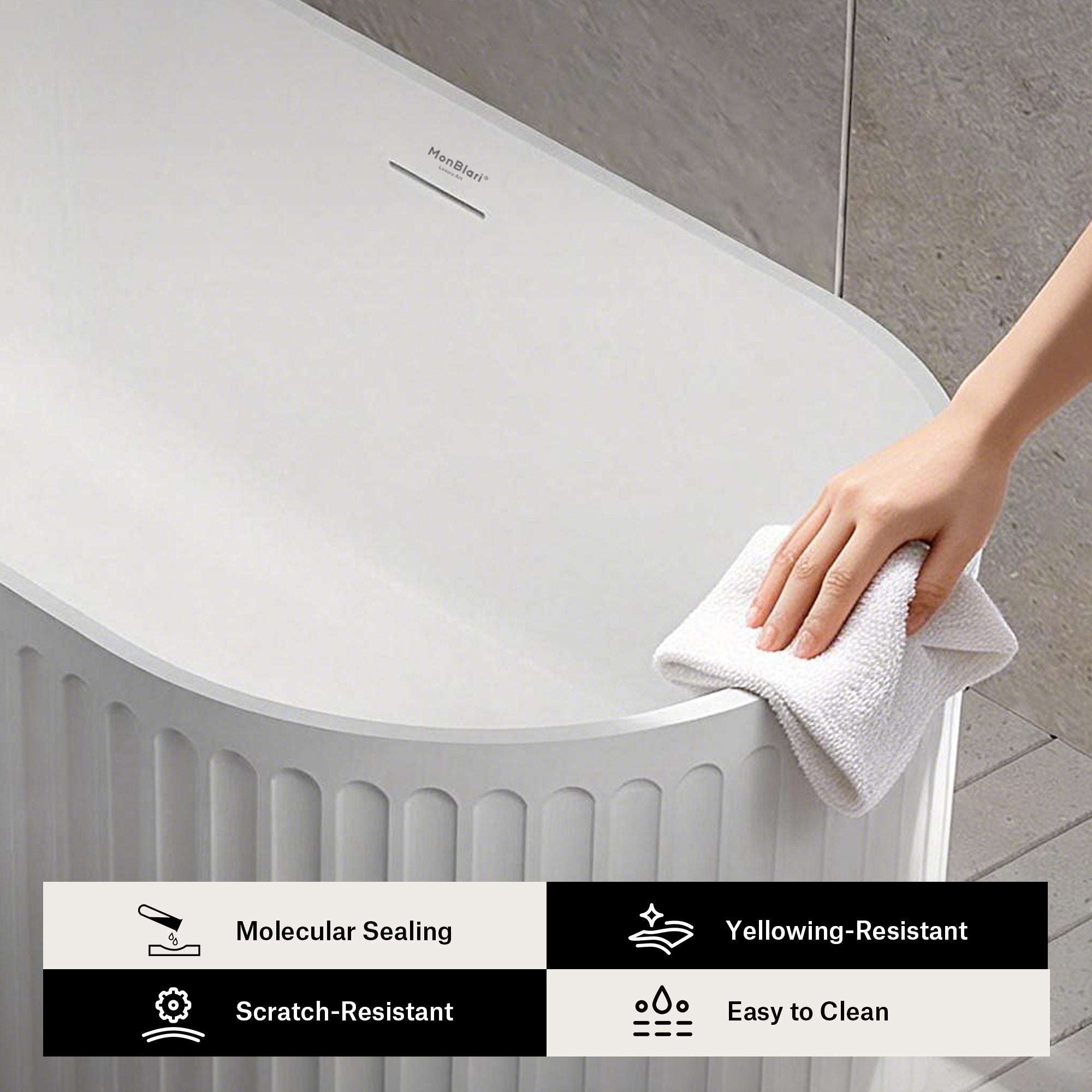 59 Inch MonBlari VENUS Acrylic Freestanding Bathtub