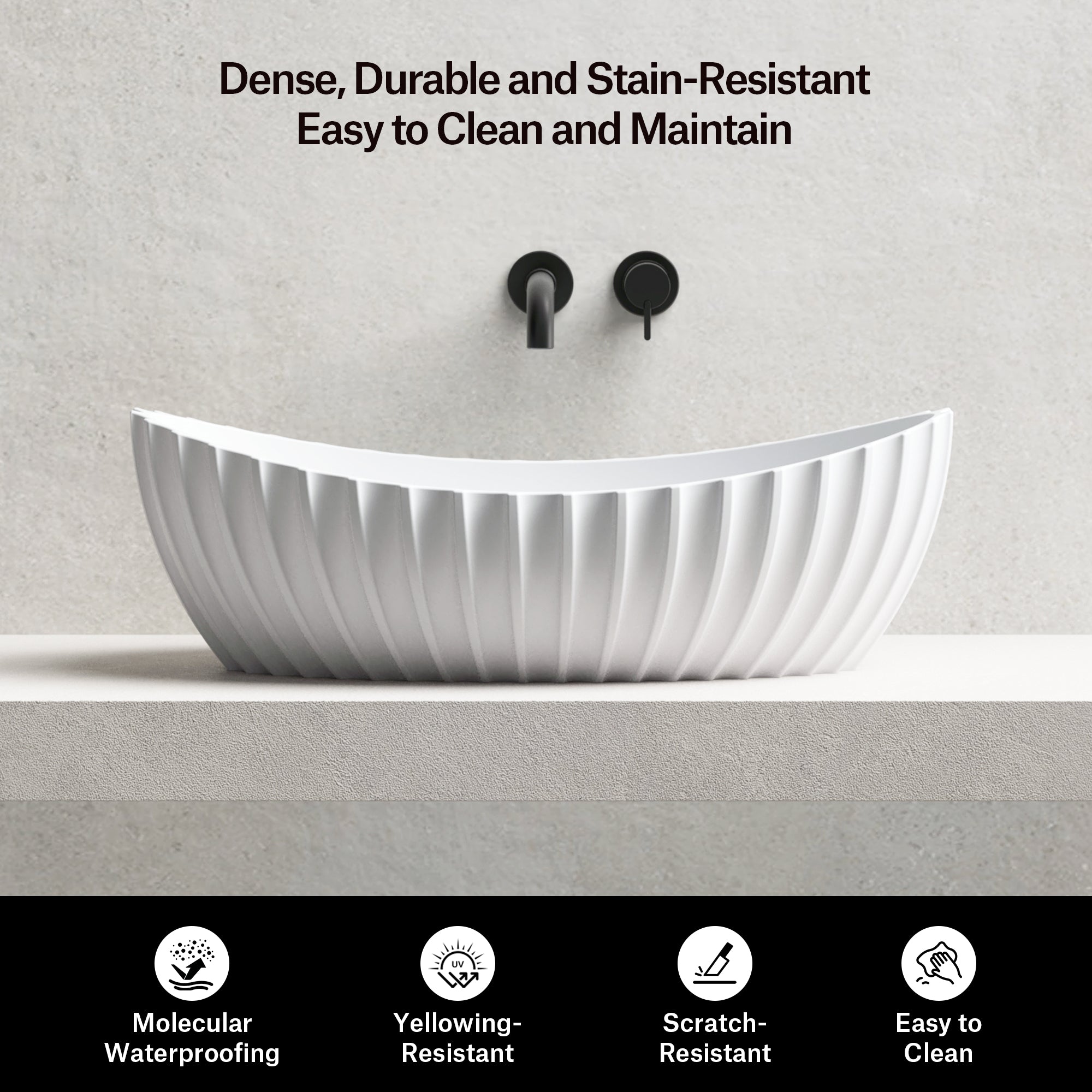 MonBlari Solid Surface Vessel Bowl Sink Bathroom Sink MR-A8878-4