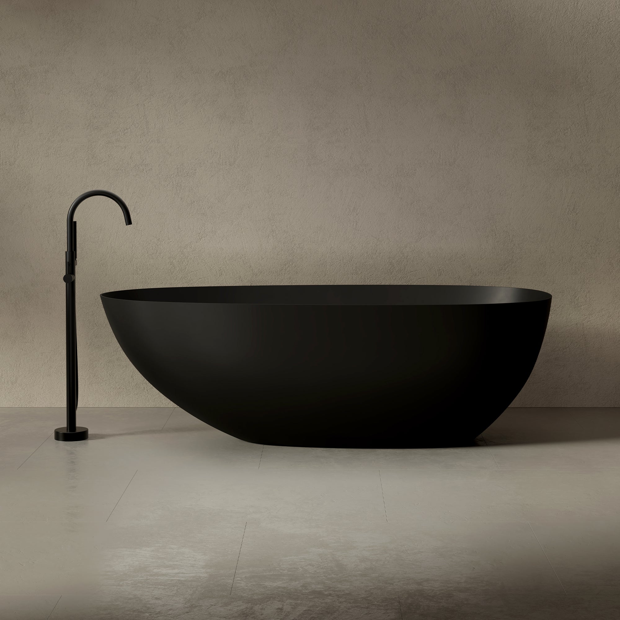 55.1-59.1 Inch MonBlari ZEPHYR Solid Surface Freestanding Bathtub