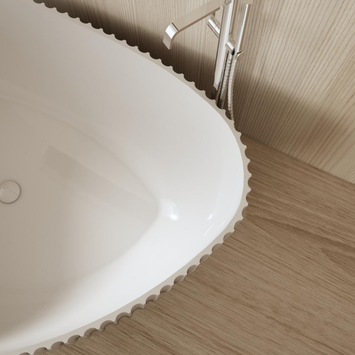 71 Inch MonBlari Venus Series Solid Surface Freestanding BathtubMR88870MW-Closeup