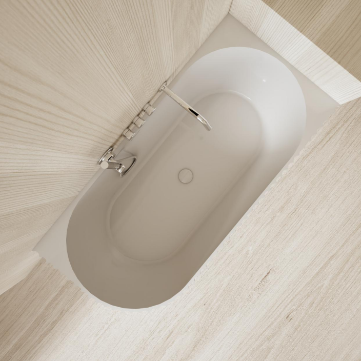 67 Inch MonBlari Venus Series Solid Surface Freestanding BathtubMR88873MW-TopView