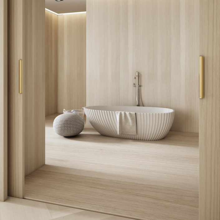 67 Inch MonBlari Venus Series Solid Surface Freestanding BathtubMR88875MW-SideView