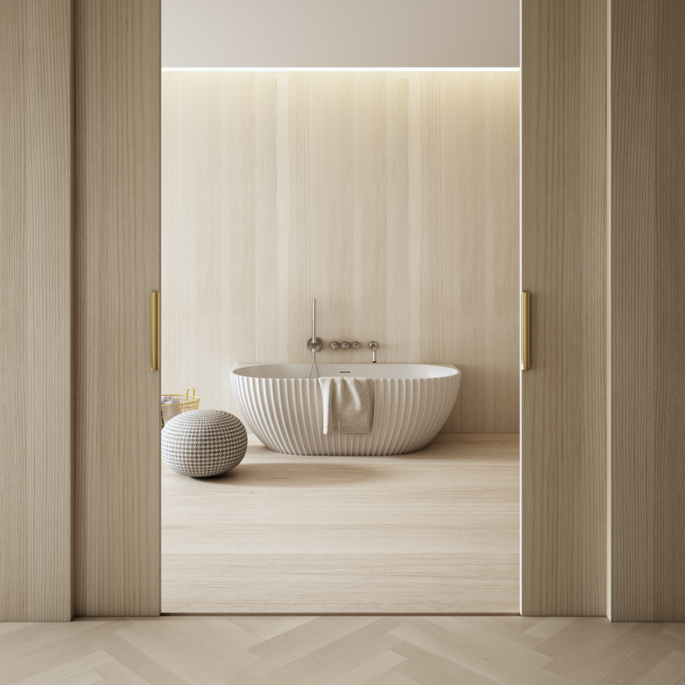 67 Inch MonBlari Venus Series Solid Surface Freestanding BathtubMR88876MW-FrontView