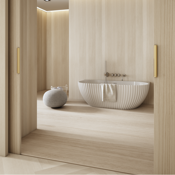 67 Inch MonBlari Venus Series Solid Surface Freestanding BathtubMR88876MW-SideView