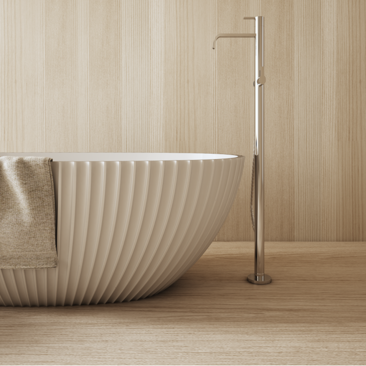 67 Inch MonBlari Venus Series Solid Surface Freestanding BathtubMR88877MW-Closeup