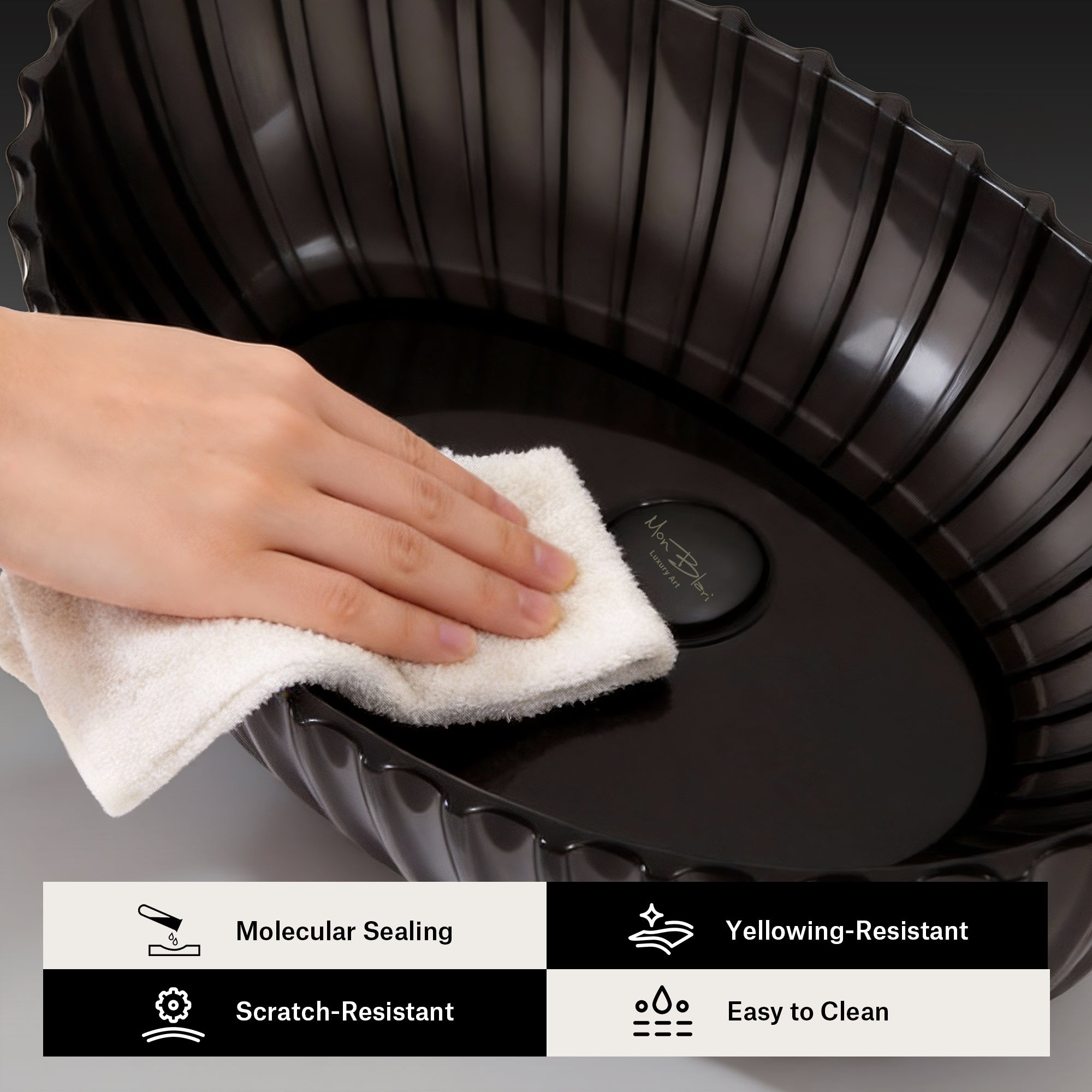 23.6 Inch MonBlari VENUS SERIES Resin Vessel Bowl Sink Bathroom Sink