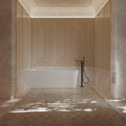 Monblari Acrylic Freestanding Bathtub Rectangular White Tub with Insulation