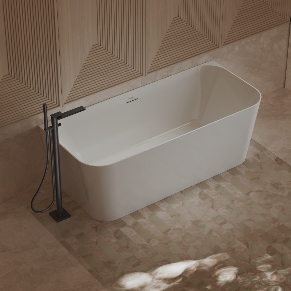 Monblari Acrylic Bathtubs Rectangular White Tub