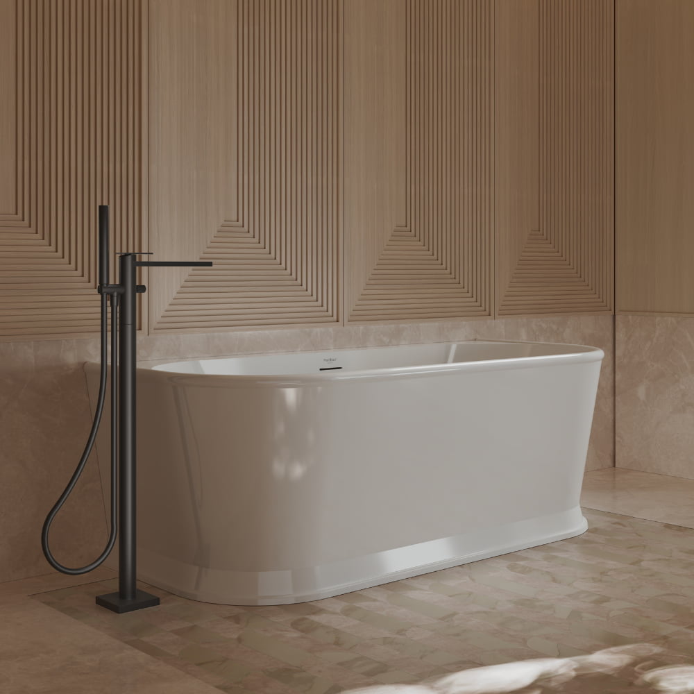 Monblari 67" × 31.5" Acrylic Soaking Tub Freestanding Bath