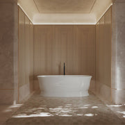 67" Standing Acrylic Soaking Tub with Center Drain
