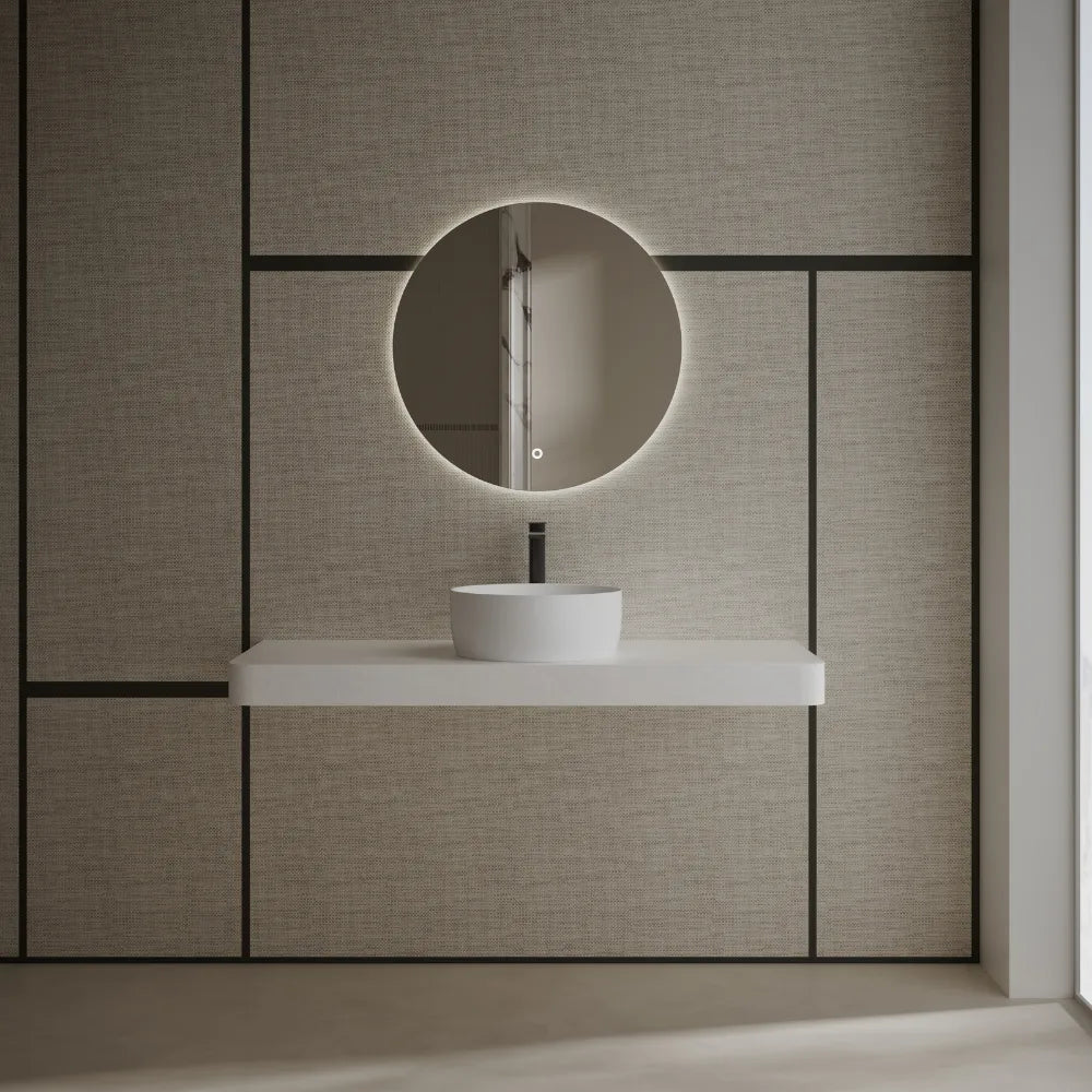 Modern Bathroom Round Vessel Bowl Sink in White