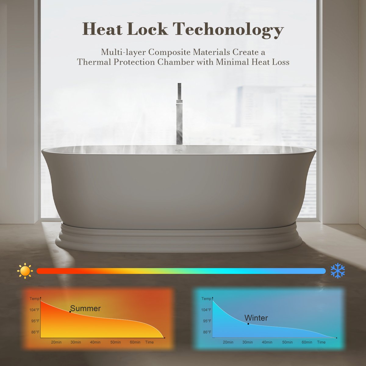 70.87" Artificial Solid Surface Bathtub Modern Bathroom Bathtub