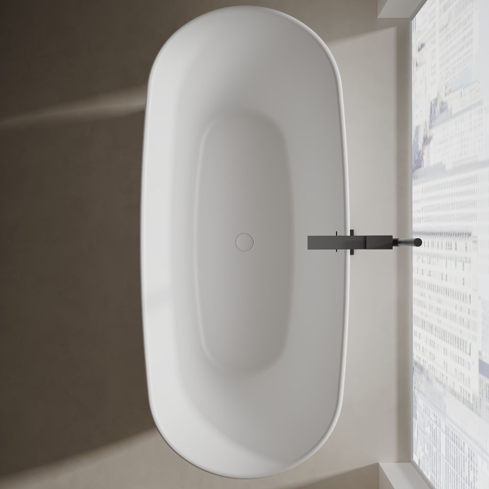 70.87" Artificial Solid Surface Bathtub Modern Bathroom Bathtub