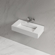 31.5 Inch MonBlari SERENE SERIES Solid Surface Wall Mount Sink Bathroom Sink